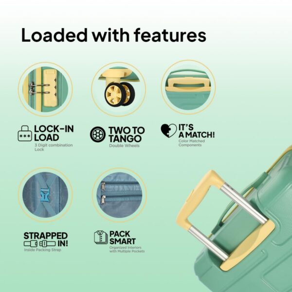 American Tourister BRICKLANE+ 79 CM Large Check-in Polycarbonate (PC) Hard Sided 8 Wheels Spinner Luggage/Suitcase/Trolley Bag for Travel (Emerald Green) - Image 5