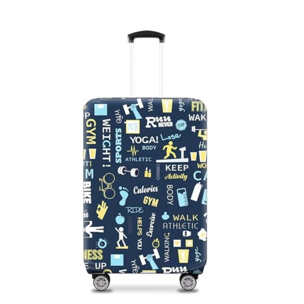 NT CREATION Navy Blue Polyester Fabric Small Protective Luggage Cover | Medium Protective Luggage Cover Without Suitcase - Navy Blue | Size - 24 in (Fit - 22-26 in Luggage) - Image 2