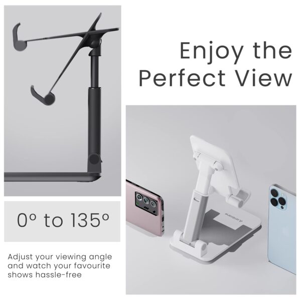 Ambrane Mobile Holding Tabletop Stand, 0-135 Perfect View, Height Adjustment, Wide Compatibility, Multipurpose, Anti-Skid Design (Twistand, Black) - Image 6