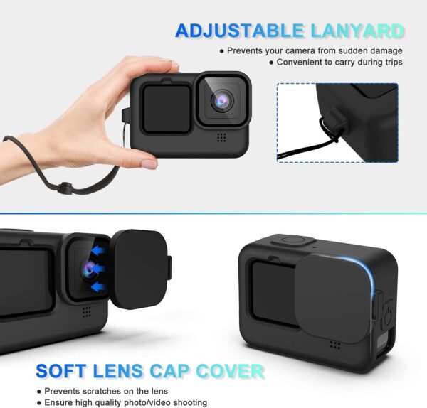 Action Pro Waterproof Case kit Compatible with GoPro-9/10/11/12/13 Action Camera with Silicone Case and 9H Screen Protector Camera Accessories - Image 4