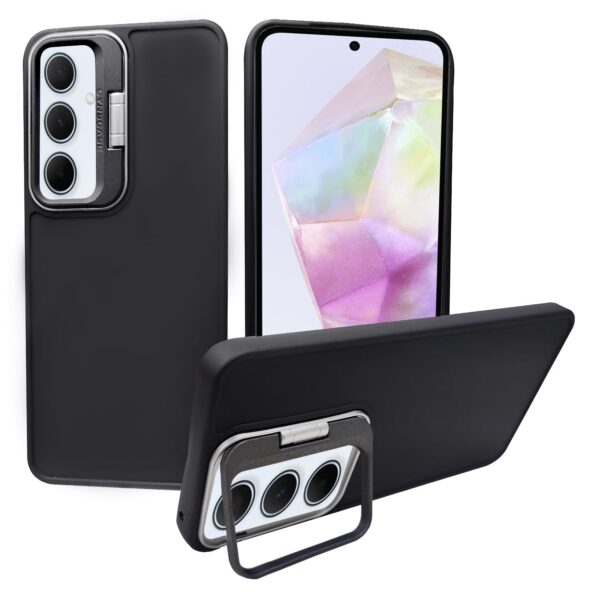 A rtistque Silicone Back Cover Case for Samsung Galaxy M15 / F15 / M15 5G Prime Edition with Camera Stand | Shockproof TPU | Stylish Protective Design | Samsung M15 / F15 Back Cover - Black - Image 2