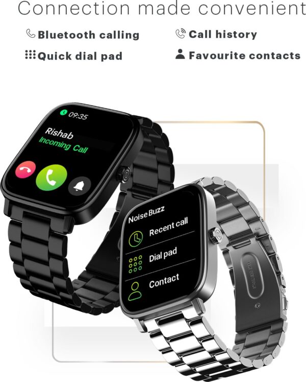 Noise Pulse 2 Pro [New Launch] 1.8" Vibrant Display, Bluetooth Calling Smart Watch for Men & Women, 7 Days Battery Life, Metallic Finish, Built-in Games, Voice Assistance, Health Suite (Elite Black) - Image 3