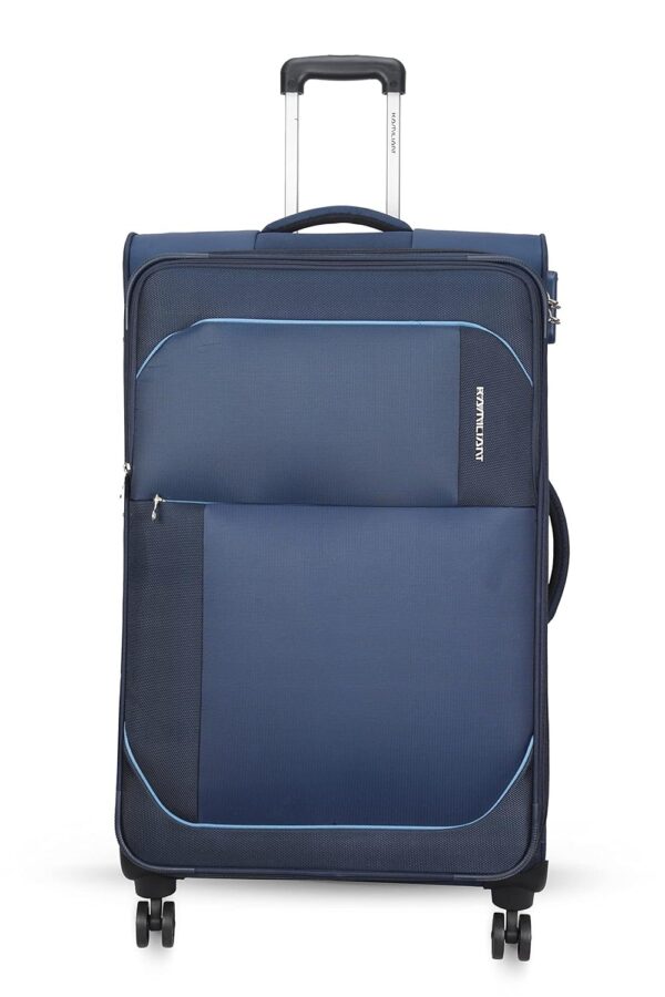 American Tourister Kamiliant (3 Pieces Set)-Polyester Small 56 Cm, Medium 68 Cm & Large 79 Cm Spinner Softsided 4 Wheels Luggage Trolley (Blue) - Image 8