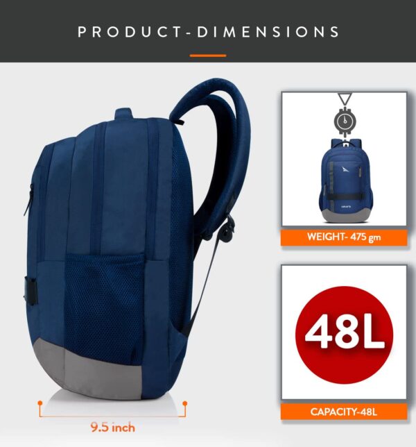 Lunar's Bingo - 48 L Laptop Bag | School bag for boys | Laptop bag 15.6 inch | Water Resistant Laptop Backpack | College bag | Office backpack for men | Travel backpack with 1 Year Warranty - Image 5