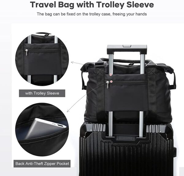 LNT Large Capacity Polyester Folding Travel Bag 25 cms Lightweight Waterproof Carry on Luggage Bags with Fixed Strap Dry and Wet Separation Foldable Travel Duffel Bag for Foldable Bag (Assorted Color) - Image 6