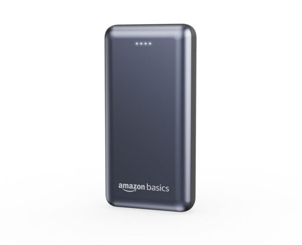 Amazon Basics 20000 mAh Power Bank | 22.5W Fast Charging | Dual Output & Input | Charge 3 Devices Simultaneously | for Smartphones, TWS Earbuds, Speakers, Tablets (Metallic Blue) - Image 2