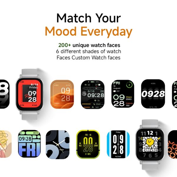 Redmi Watch 5 Active, 2" Display, Metal Body, 18 Day Battery, Bluetooth Calling, Advanced AI Noise Cancellation, Alexa, Black - Image 9
