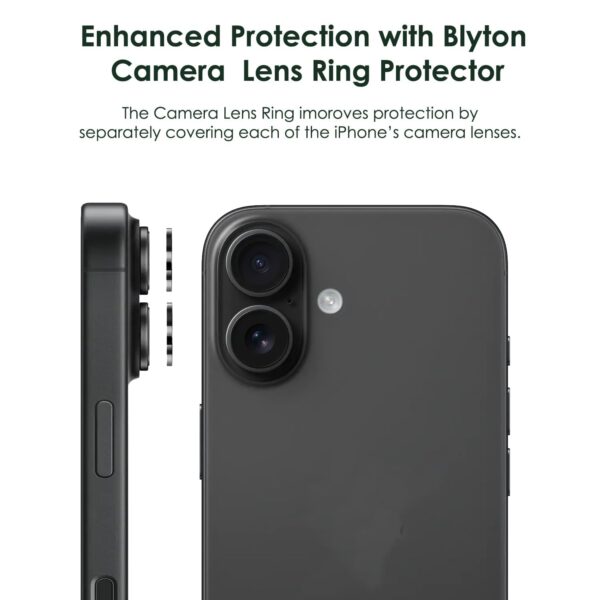 Amazon Brand - Solimo Tempered Glass Camera Lens Protector for iPhone 16 (Black) - Image 4