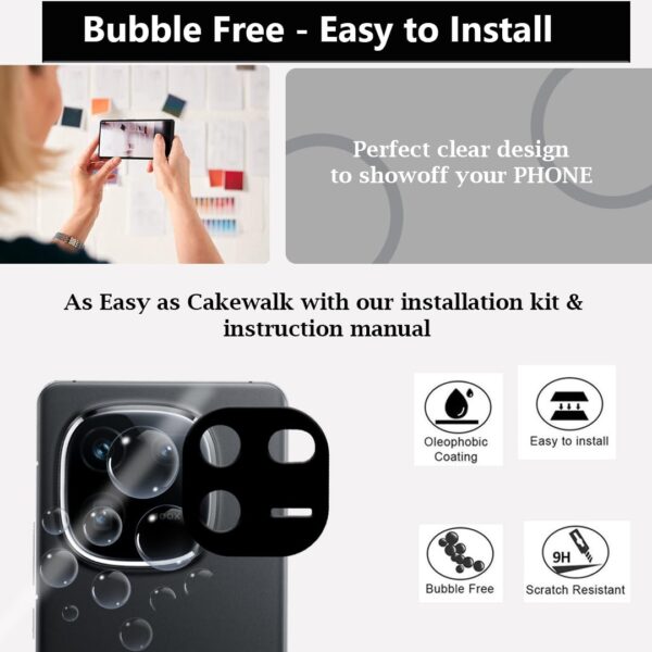 Tough Lee Camera Lens Protector Tempered Glass for IQOO 12 5G / 12 Pro 5G (with Easy Installation Kit, Scratch Proof) (Pack of 2) - Image 3