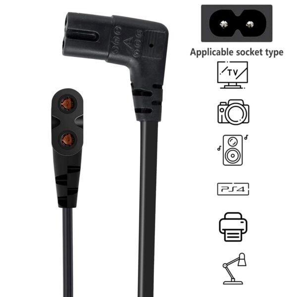 Storite 1.5Mtr 2-pin L-Shape Universal Replacement AC Power Cord Cable Wire for Printer, Laptop PC Notebook Computer - Image 8