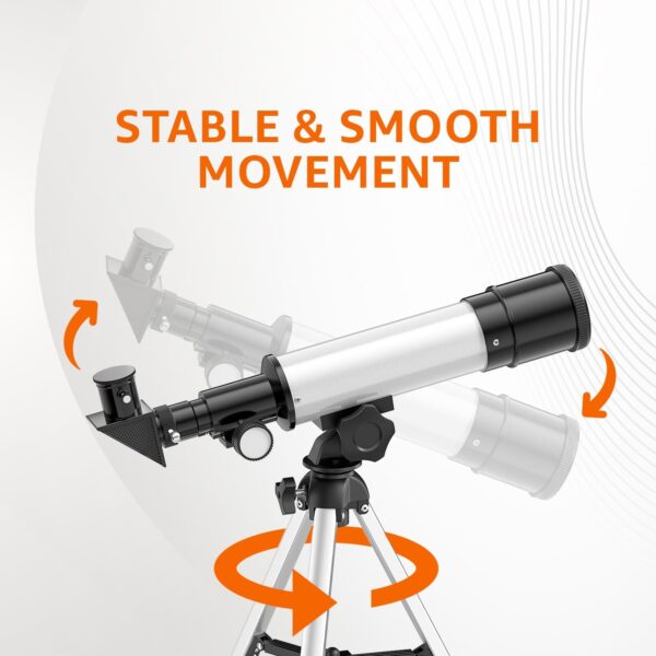Amazon Basics | 90X Zoom HD Focus Astronomical Telescope Refractor | with Mobile Stand and Portable Tripod Stand | High Power Telescope Gift for Kids | Explore Moon, Planets, Stargazing - Image 4