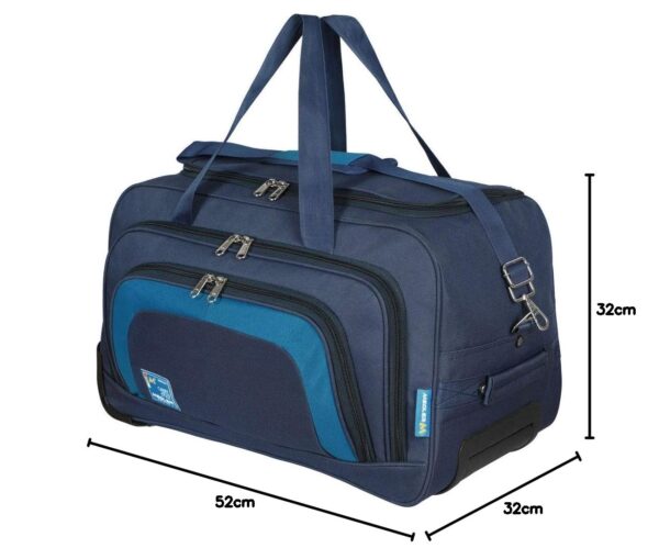 M MEDLER Tribe 55Cms Polyester Trolley Duffle Bag (Navy Blue) - Image 8