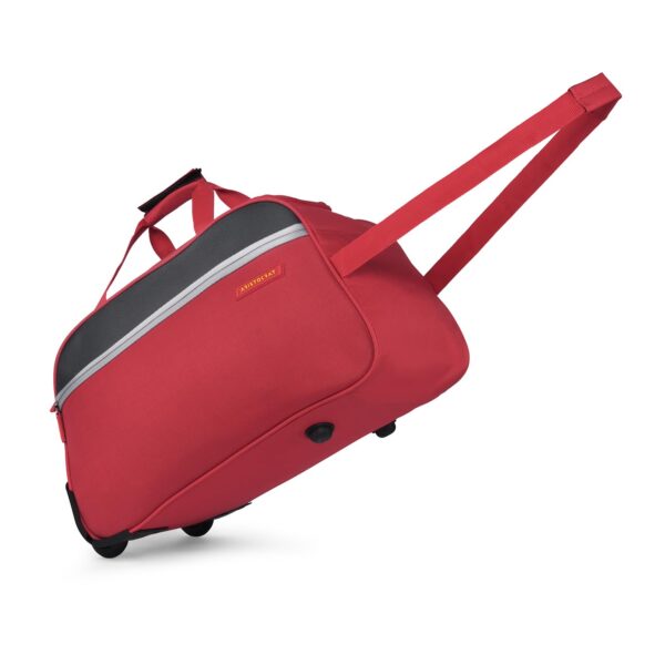 Aristocrat Enigma 52 Cm Polyester Softsided Cabin Size Duffle Trolley with Wheels - Red - Image 6
