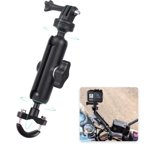 RUIGPRO 360°Motorcycle Bike Camera Holder Handlebar Mount Bracket 1/4 Metal Stand for GoPro Hero10/9/8/7/6/5/4 Action Cameras Accessory(Cool Ballhead Arm Super Clamp Mount Multi) - Image 2