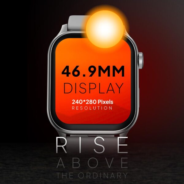 Fire-Boltt Rise Smart Watch, 1.85" HD Display, Metal Body with Bluetooth Calling, Rotating Crown, AI Voice Assistant, 120 Sports Modes, Neon UI, SpO2 & Heart Rate Monitoring (Rise, Grey) - Image 4
