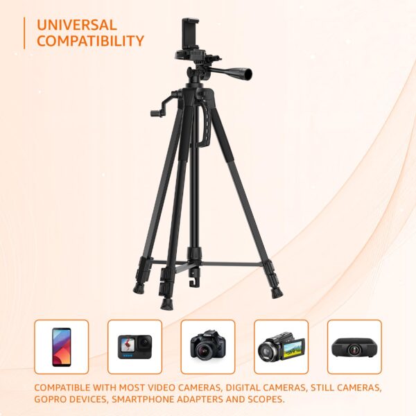 Amazon Basics 67 Inch (170CM) Tripod for DSLR, Camera | Operating Height: 5.57 Feet| Maximum Load Capacity up to 5kg | Portable Lightweight Aluminum Tripod 360 Degree Ball Head | Carry Bag (Black) - Image 4