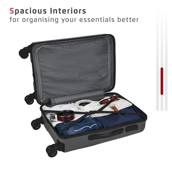 Safari Astra 8 Wheels 66 Cms Medium Check-In Trolley Bag Hard Case Polycarbonate 360 Degree Wheeling System Luggage, Trolley Bags For Travel, Speed_Wheel Suitcase For Travel, Black - Image 7