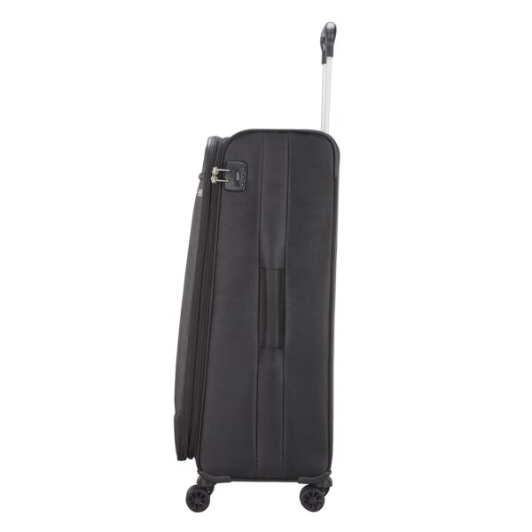 VIP Polyester Solid Pattern Knight 8W Exp Trolley Bag (H) 75 With Spinner Wheels Black Soft (Black, Large) - Image 3