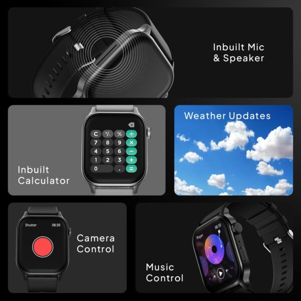 Fire-Boltt Rise Smart Watch, 1.85" HD Display, Metal Body with Bluetooth Calling, Rotating Crown, AI Voice Assistant, 120 Sports Modes, Neon UI, SpO2 & Heart Rate Monitoring (Rise, Grey) - Image 12