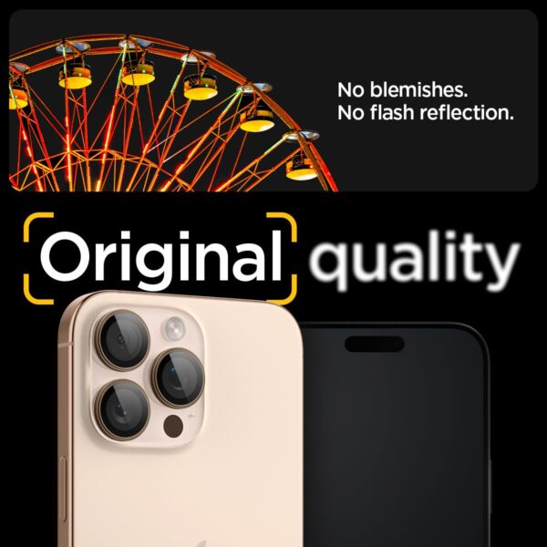 Spigen EZ Fit Optik Pro Tempered Glass Camera Lens Protector Guard for iPhone 16 Pro / 16 Pro Max (Dessert Titanium) - 2 Pack - Image 6