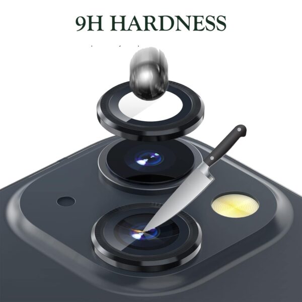 Amazon Brand - Solimo Tempered Glass Camera Lens Protector for iPhone 16 (Black) - Image 5