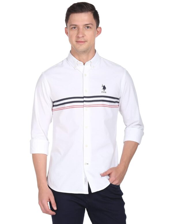 U.S. POLO ASSN. Men's Striped Regular Fit Shirts - Image 2