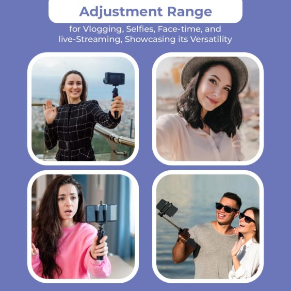 Tygot T1S SnapStick with Tripod Stand, 3 in 1 Multifunctional Design, Rechargable LED Light with Two Brighness Levels for Make up, Selfie, Vlogging & Photo Shoot, Selfie Stick with Bluetooth Remote - Image 7