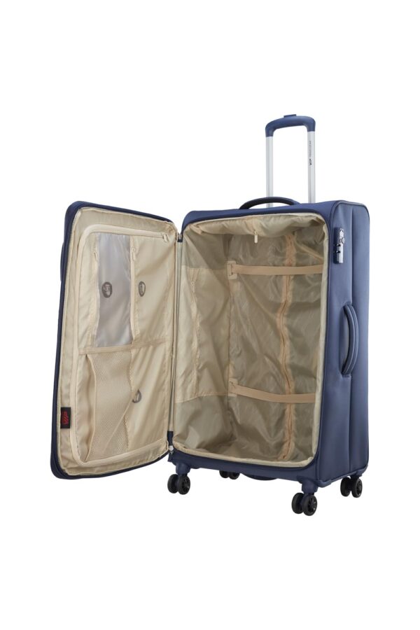 VIP Unicorn Nxt 8W Str 80 Cm | Check-in Polyester Soft Sided 8 Wheels Spinner Trolleys (Blue, Large) - Image 5