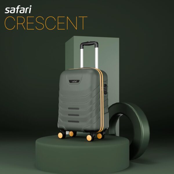 Safari Crescent 8 Wheels 56cm Small Cabin Trolley Bag Hard Case Polycarbonate 360 Degree Wheeling System Luggage, Travel Bag, Suitcase for Travel, Trolley Bags for Travel, Thyme Green - Image 10