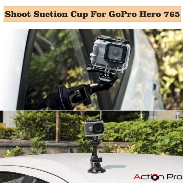 Action Pro Car Suction Cup Window Glass Mount Holder Tripod Adaptor Camera Accessories Compatible with GoPro-13 12 11 10 9 8 7 6 5 4 3+ 3 SJCAM Yi 4K Eken & Other Action Cameras - Image 7