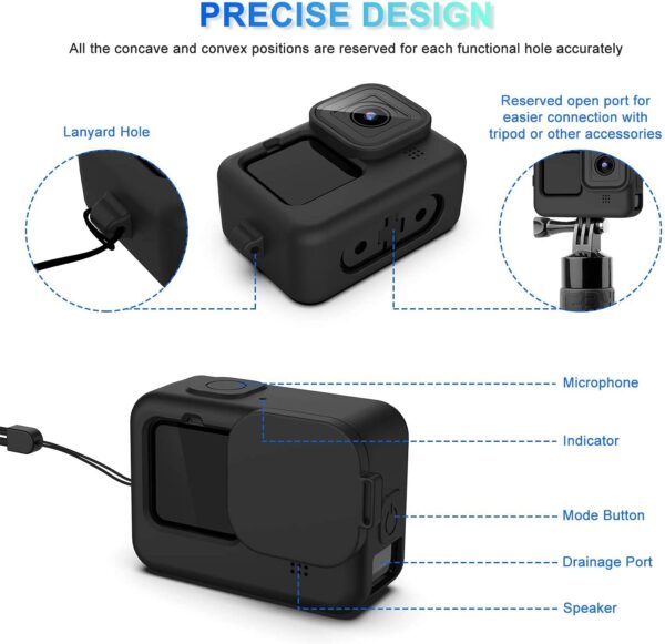 Action Pro Waterproof Case kit Compatible with GoPro-9/10/11/12/13 Action Camera with Silicone Case and 9H Screen Protector Camera Accessories - Image 5