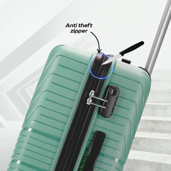 Aristocrat Prime 76 Cm Large Polypropylene Hard-Sided 8 Spinner Check-in Trolley Bag with Combination Lock, 7 Years Warranty (Green) - Image 6