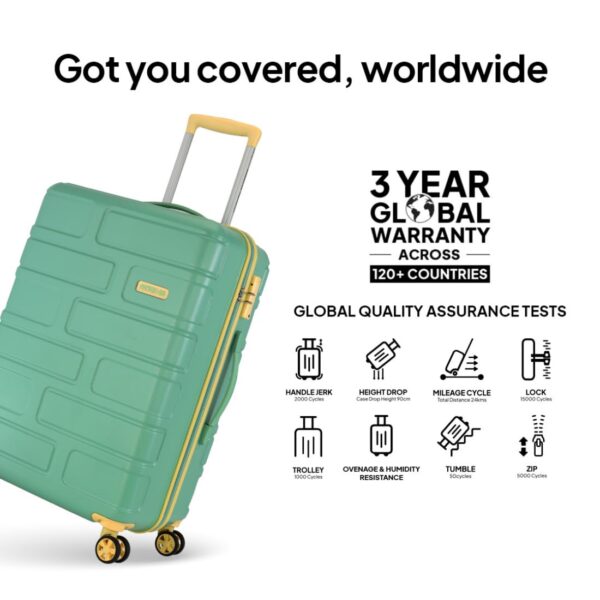 American Tourister BRICKLANE+ 79 CM Large Check-in Polycarbonate (PC) Hard Sided 8 Wheels Spinner Luggage/Suitcase/Trolley Bag for Travel (Emerald Green) - Image 7