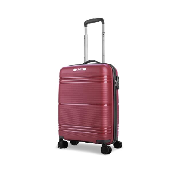 Skybags Paratrip Cabin Hard Luggage (55 cm) | Polypropylene Luggage Trolley with 8 Wheels and Anti Theft Zipper | Maroon | Unisex - Image 7