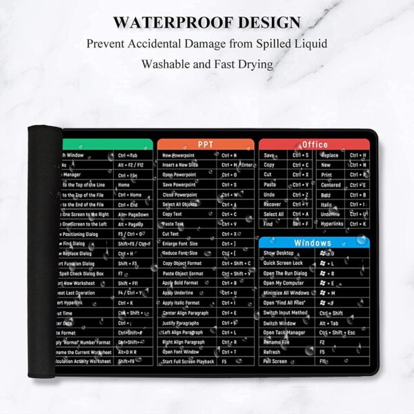 Seagull flight of fashion Large Extended Mouse Pad XXL with Non-Slip Rubber Base, Stitched Edge Mouse Mat for Laptop, Computer & Desk - 80 x 30 x 0.3 cm - Shortcut Keys Design - Image 5
