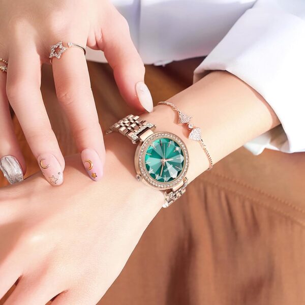 NIBOSI Women Stainless Steel Watches Analog Rose Gold Band and Square Dial Women's Watch for Girls&Miss&Ladies Diamond Studded with Stylish Watches Waterproof - Image 7