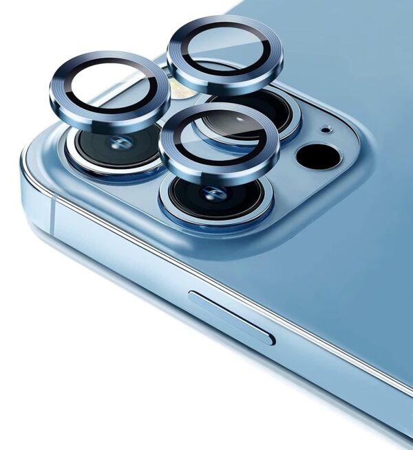 GadgetBite Camera Lens Protector for iPhone 13 Pro 6.1"& iPhone 13 Pro Max 6.7", Tempered Glass Camera Lens Protector Tempered Glass Lens Ring Cover for iPhone 13 Pro/iPhone 13 Pro Max (Sierra Blue) - Image 2