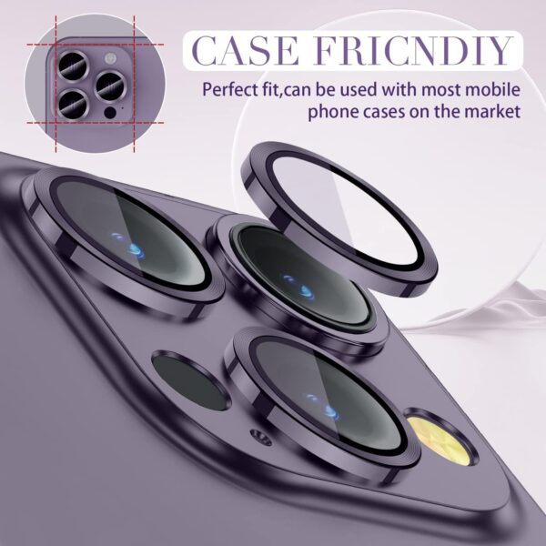 GadgetBite Camera Lens Protector for iPhone 14 Pro 6.1"& iPhone 14 Pro Max 6.7", Tempered Glass Camera Lens Protector Tempered Glass Lens Cover Fit for iPhone 14 Pro/iPhone 14 Pro Max (Purple). - Image 4