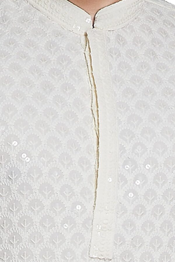 DIVISIVE Men's Sequince Embroidered Cotton Blend Only Kurta - Image 7
