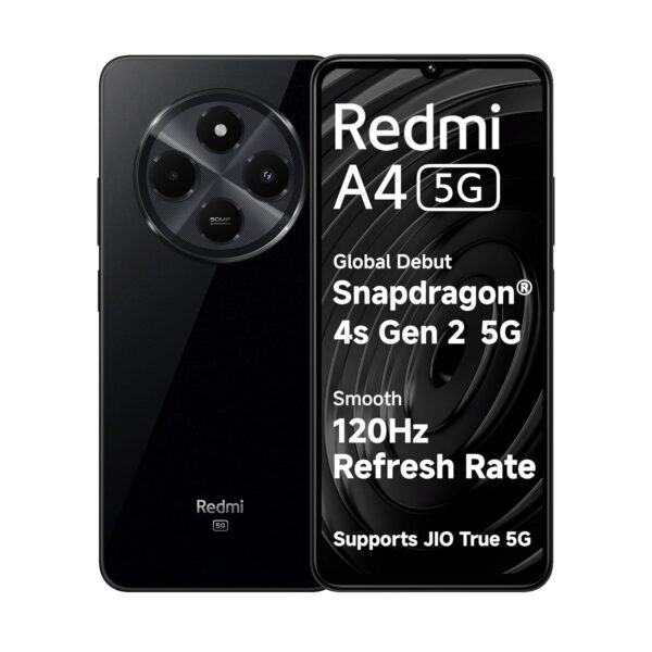 Redmi A4 5G (Starry Black, 4GB RAM, 128GB Storage) | Global Debut SD 4s Gen 2 | Segment Largest 6.88in 120Hz | 50MP Dual Camera | 18W Fast Charging - Image 2