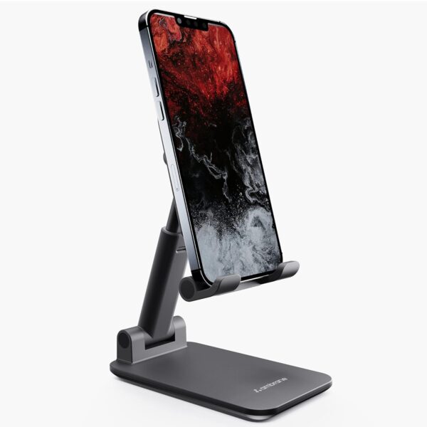 Ambrane Mobile Holding Tabletop Stand, 0-135 Perfect View, Height Adjustment, Wide Compatibility, Multipurpose, Anti-Skid Design (Twistand, Black) - Image 2