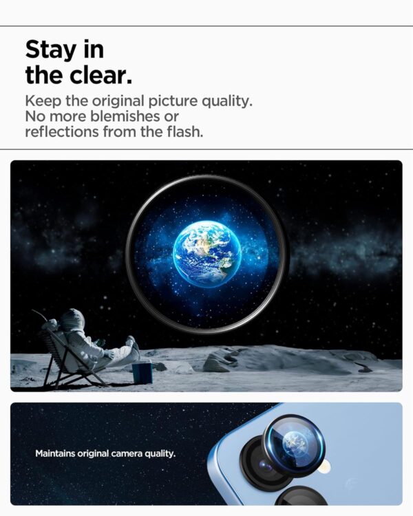 Spigen Glas.tR EZ Fit Optik Pro Tempered Glass Camera Lens Protector Guard for Galaxy S25 Plus - Black (2 Pack) - Image 6