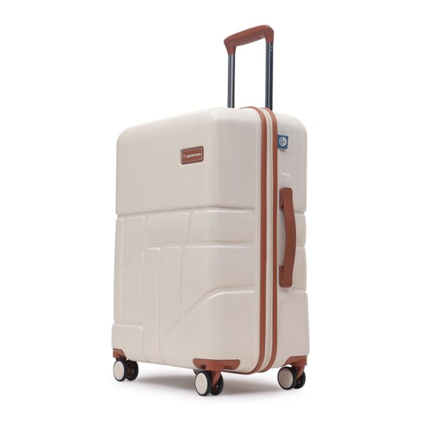 uppercase Rock (Medium) 65cm, Check-in Trolley Bag, Hardsided Anti-Scratch 8 Wheel Luggage, TSA Lock & Anti-Theft Zippers, Suitcase for Unisex, 2000 Days Warranty (Beige) - Image 2