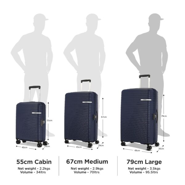 American Tourister Liftoff 79 CM Large Check-in Polypropylene (PP) Hard 8 Wheels Spinner Luggage/Suitcase/Trolley Bag for Travel (Mid Blue) - Image 5