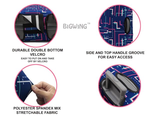 BIGWING Protective Cover in Polyester Fabric with Arrow Print | 28' Inch 75 cm Large Size | Hard Luggage Trolley Bag Cover (Fits Only On Fiber - Plastic Trolley Bag) - Image 7