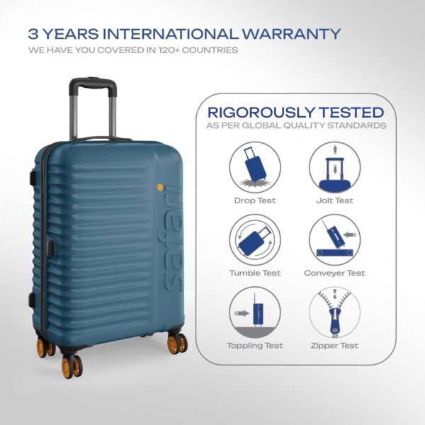 Safari Insignia 8 Wheels 81cm Large Size Check-in Trolley Bag, TSA Lock, Hard Case Polycarbonate, XL Size International Travel Luggage, Suitcase for Travel, Trolley Bags for Travel, Ink Blue - Image 7