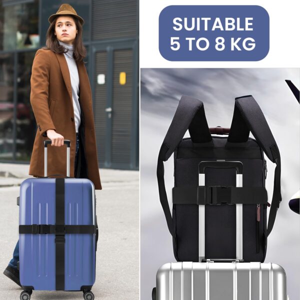 Storite Pack of 2 Luggage Strap | Luggage Belt for Suitcase & Trolley Bags | Travel Belt with Quick Release Adjustable Buckle for Suitcase | Black - Image 8
