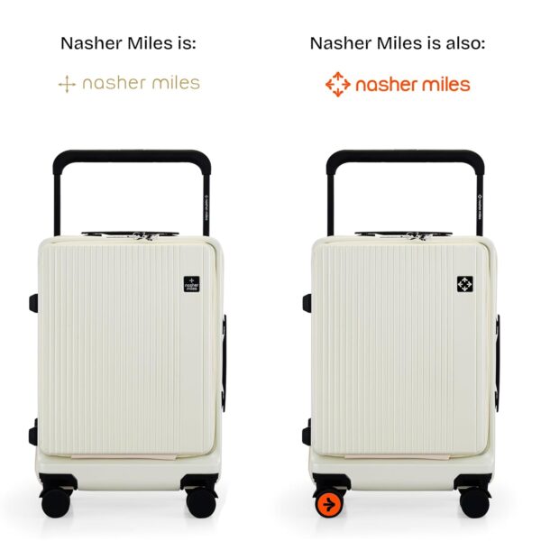 Nasher Miles Silicon Valley Hard-Sided Polycarbonate TSA Lock & Wide Telescopic Handle Cabin Luggage with Laptop Compartment White 20 inch |55cm Trolley Bag - Image 3