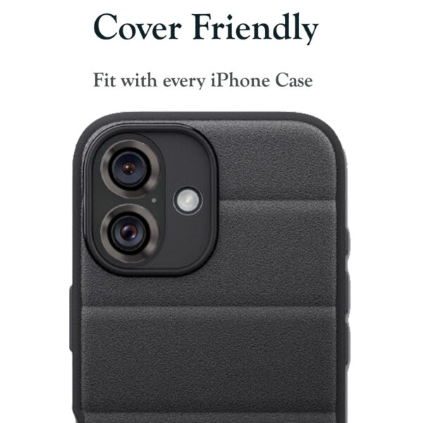 Amazon Brand - Solimo Tempered Glass Camera Lens Protector for iPhone 16 (Black) - Image 6