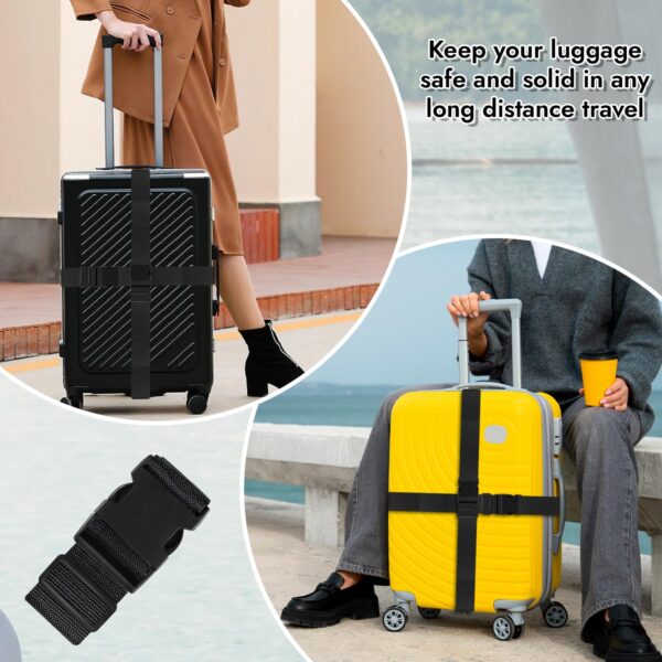 Storite Pack of 2 Luggage Strap | Luggage Belt for Suitcase & Trolley Bags | Travel Belt with Quick Release Adjustable Buckle for Suitcase | Black - Image 6